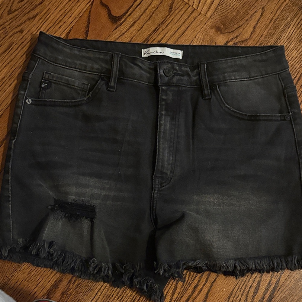 KanCan Distressed Black Jean Shorts